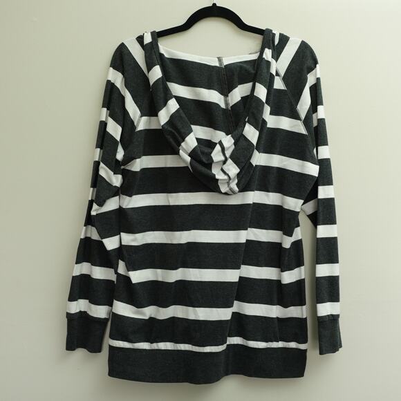 Disney Parks Mickey Mouse LOVE Hoodie Sweatshirt Striped Black White Size XL - Picture 6 of 9